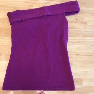 One Shoulder Purple Top